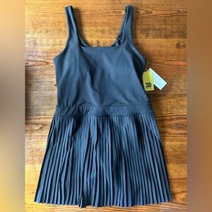 All In Motion Black Pleated Athletic Active Mini Dress Large NWT
